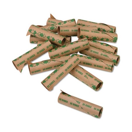 Pm Co Tubular Coin Cartridges, 5 Dimes, Green, 1000PK 65071